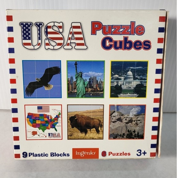 Ingenio USA Puzzle Cubes 9 Plastic Blocks 6 Puzzles Ages 3+ - Picture 2 of 6